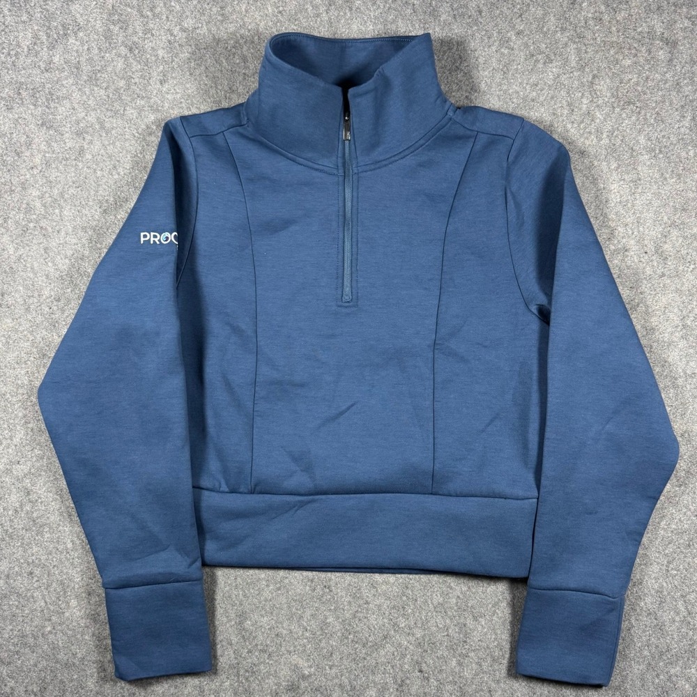 UNRL Pullover Mens Small Blue Quarter Zip Cropped PROCEPT BioRobotics Activewear